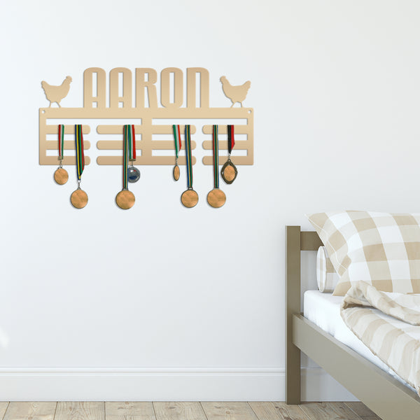 Farm Animal Medal Holder -Medal Holder for FFA Club, Chicken Medal Holder, Chicken Themed Medal Holder Ribbon Holder, Award Hanging Shelf, FFA Award Holder