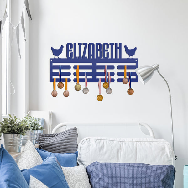 Farm Animal Medal Holder -Medal Holder for FFA Club, Chicken Medal Holder, Chicken Themed Medal Holder Ribbon Holder, Award Hanging Shelf, FFA Award Holder