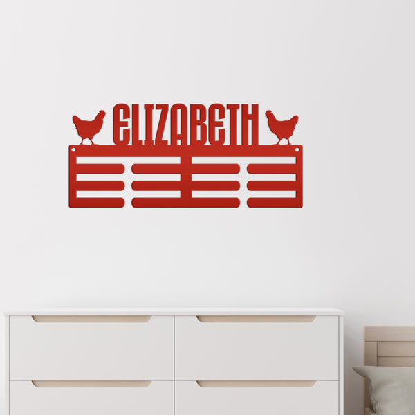 Farm Animal Medal Holder -Medal Holder for FFA Club, Chicken Medal Holder, Chicken Themed Medal Holder Ribbon Holder, Award Hanging Shelf, FFA Award Holder