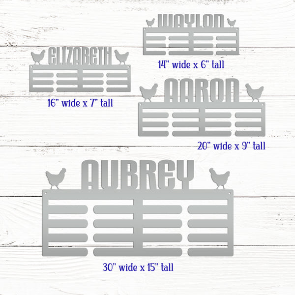 Farm Animal Medal Holder -Medal Holder for FFA Club, Chicken Medal Holder, Chicken Themed Medal Holder Ribbon Holder, Award Hanging Shelf, FFA Award Holder