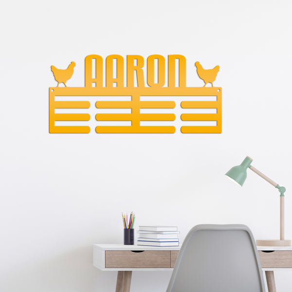 Farm Animal Medal Holder -Medal Holder for FFA Club, Chicken Medal Holder, Chicken Themed Medal Holder Ribbon Holder, Award Hanging Shelf, FFA Award Holder