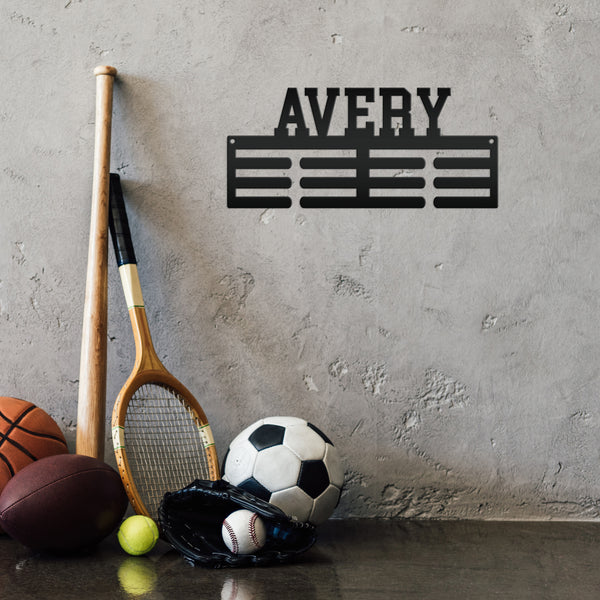Medal Award Hanging Rack, Custon Sport Metal Ribbon Wall Display, Unique Gift Idea, Personalized Medal Holder, Birthday or Christmas Present