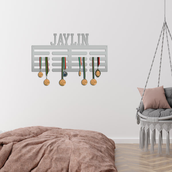 Medal Award Hanging Rack, Custon Sport Metal Ribbon Wall Display, Unique Gift Idea, Personalized Medal Holder, Birthday or Christmas Present