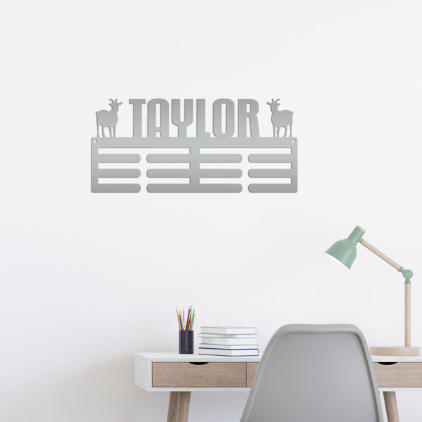 Goat Medals Display Rack - Perfect for Awards & Achievements - Custom Animal Award Holder - Personalized Wall Decor - Gift for Future Farmer