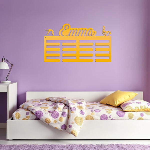 Medal Hanger for 2 Sports - Personalized Name Plate - Wall-Mounted Organizer - Dual Sports Customized Gift - Athletic Children's Home Decor