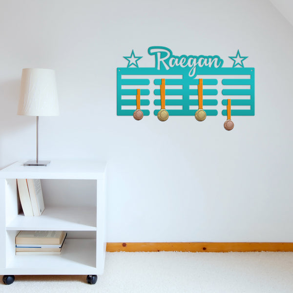 Medal Holder, Custom Name Wall Decor, Personalized Award Display, Boys and Girls Sports Memorabilia, Unique Team Gift Idea