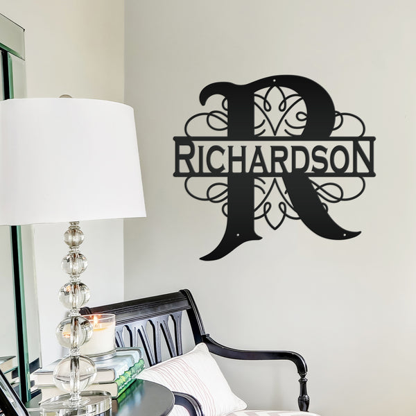 Monogram Metal Sign, Last Name Sign, Personalized Monogram, Wedding Gift