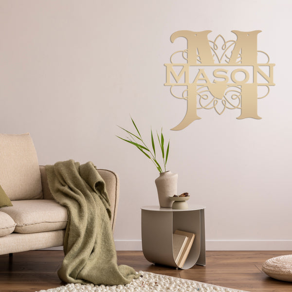 Monogram Metal Sign, Last Name Sign, Personalized Monogram, Wedding Gift