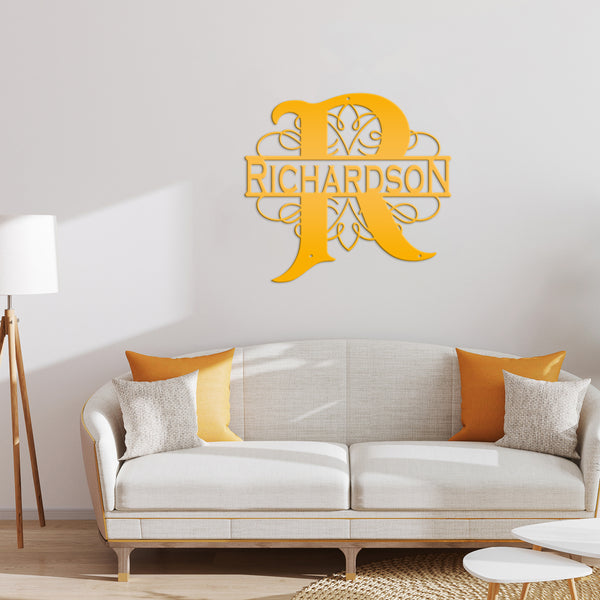 Monogram Metal Sign, Last Name Sign, Personalized Monogram, Wedding Gift