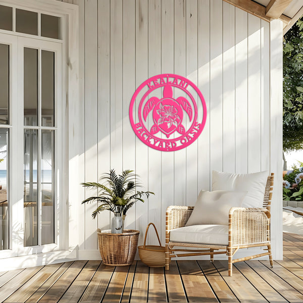 Sea Turtle Sign for Home Decor - Custom Metal Design - Tropical Wall Hanging - Coastal Turtles Wall Art - Personalized Housewarming Gift