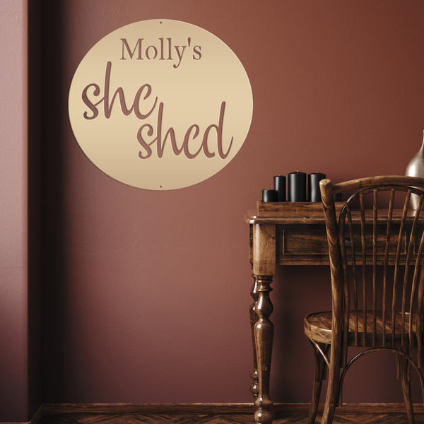 she shed mom cave outdoor wall sign