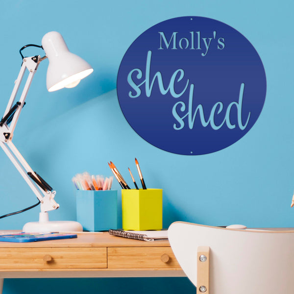 she shed mom cave outdoor wall sign