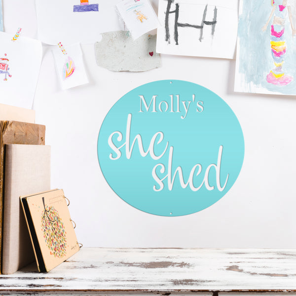 she shed mom cave outdoor wall sign