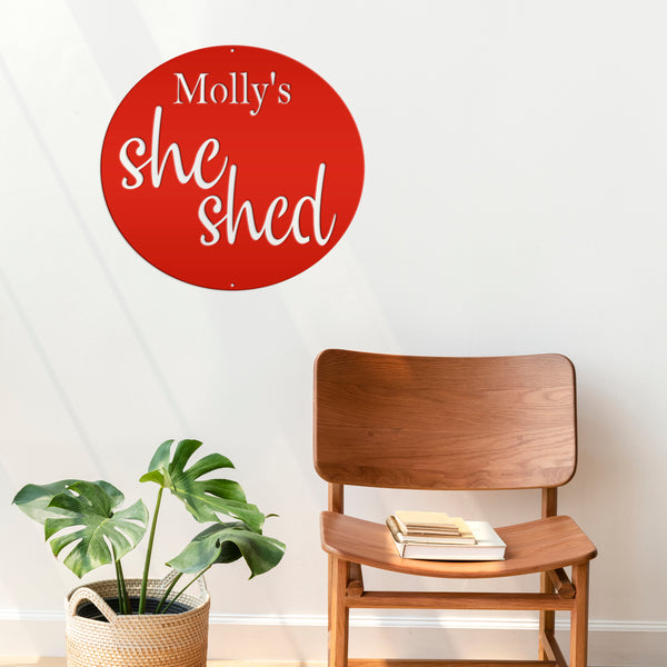 she shed mom cave outdoor wall sign