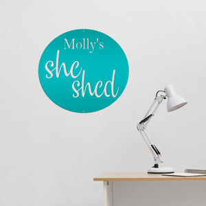 she shed mom cave outdoor wall sign