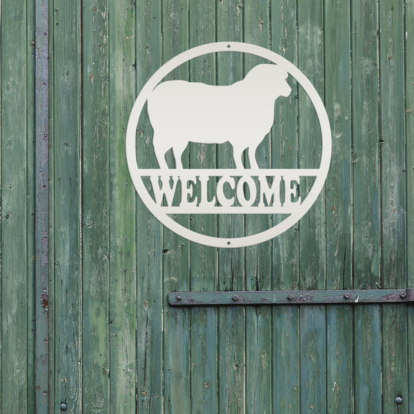 Sheep Welcome Metal Sign, Sheep Metal Sign, Sheep Farm Sign, Sheep Metal Wall Art & Decor, Sheep Farmhouse Decor, Sheep Wall Decor, Sheep, Farmhouse Wall Art