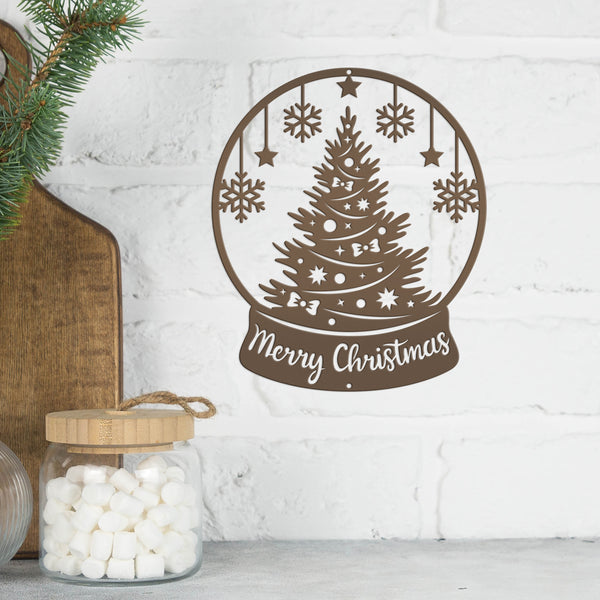 Christmas Globe Sign, Metal Holiday Sign-Christmas Holiday Decor-Outdoor-Indoor Christmas Decor