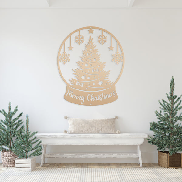 Christmas Globe Sign, Metal Holiday Sign-Christmas Holiday Decor-Outdoor-Indoor Christmas Decor