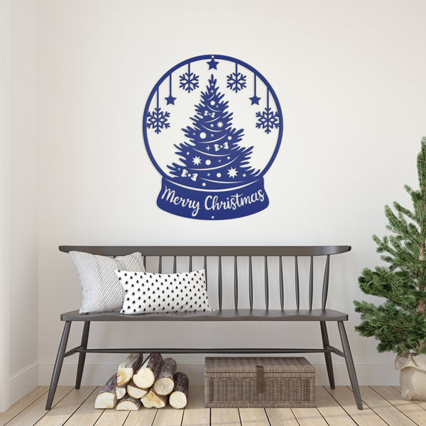 Christmas Globe Sign, Metal Holiday Sign-Christmas Holiday Decor-Outdoor-Indoor Christmas Decor