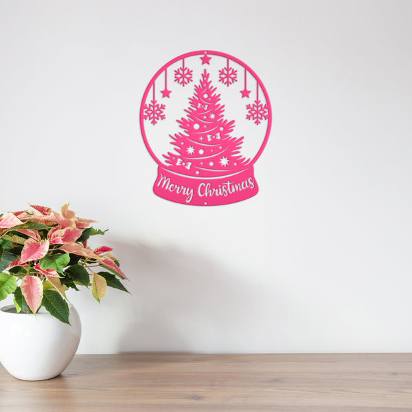 Christmas Globe Sign, Metal Holiday Sign-Christmas Holiday Decor-Outdoor-Indoor Christmas Decor