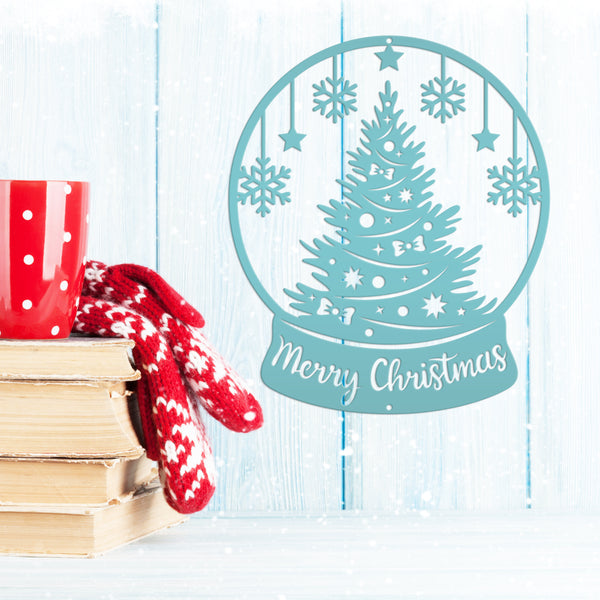 Christmas Globe Sign, Metal Holiday Sign-Christmas Holiday Decor-Outdoor-Indoor Christmas Decor