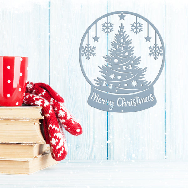 Christmas Globe Sign, Metal Holiday Sign-Christmas Holiday Decor-Outdoor-Indoor Christmas Decor