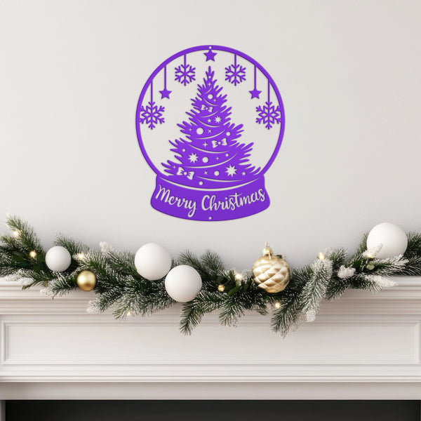 Christmas Globe Sign, Metal Holiday Sign-Christmas Holiday Decor-Outdoor-Indoor Christmas Decor