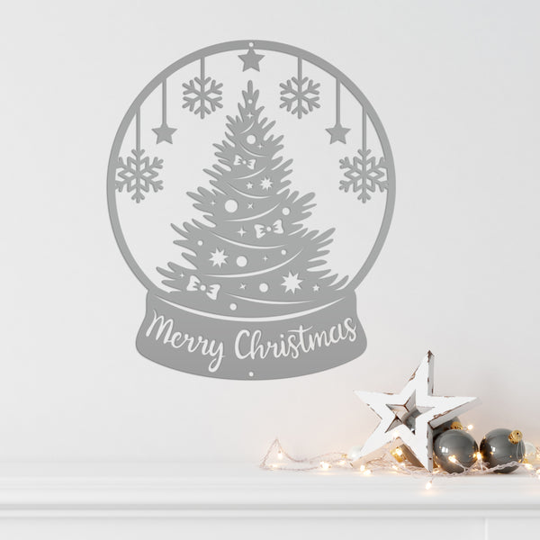 Christmas Globe Sign, Metal Holiday Sign-Christmas Holiday Decor-Outdoor-Indoor Christmas Decor