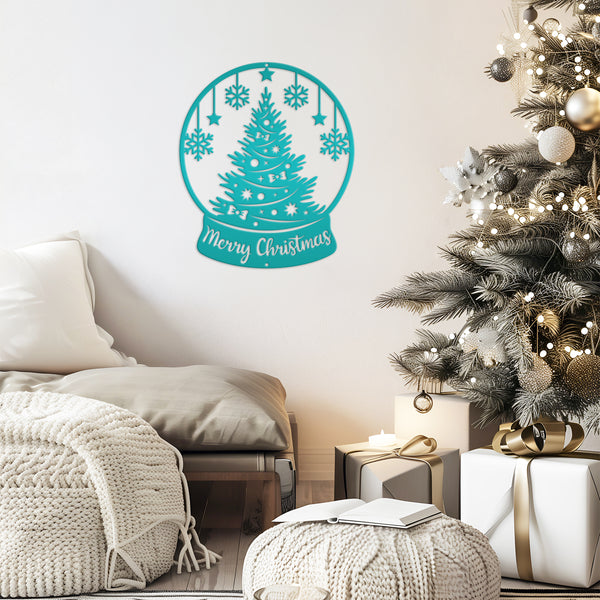 Christmas Globe Sign, Metal Holiday Sign-Christmas Holiday Decor-Outdoor-Indoor Christmas Decor