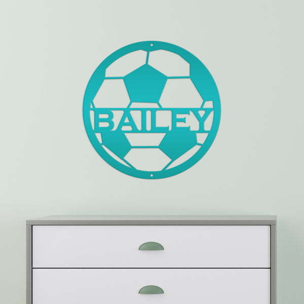 Personalized Soccer Metal Sign