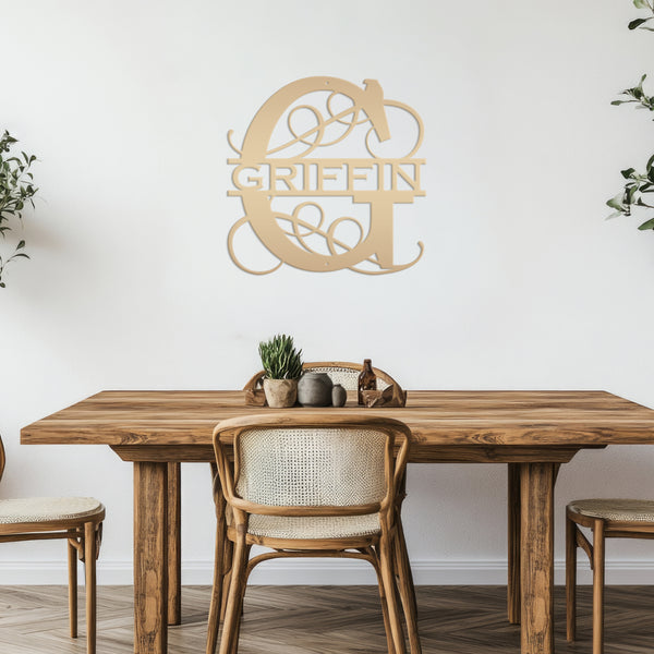 Personalized Letter Metal Sign, Monogram Family Letter and Name, Last Name Letter Monogram Sign, Letter Name Signs, Initial Letter Family Name Sign, Custom Wedding Anniversary or Family Gift