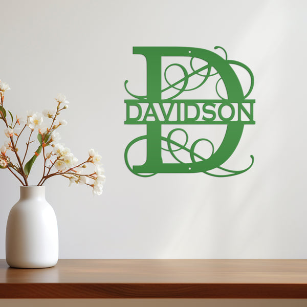 Personalized Letter Metal Sign, Monogram Family Letter and Name, Last Name Letter Monogram Sign, Letter Name Signs, Initial Letter Family Name Sign, Custom Wedding Anniversary or Family Gift