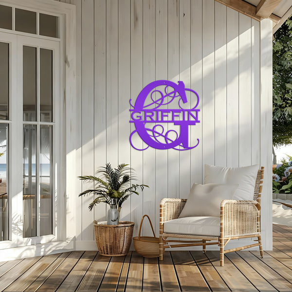 Personalized Letter Metal Sign, Monogram Family Letter and Name, Last Name Letter Monogram Sign, Letter Name Signs, Initial Letter Family Name Sign, Custom Wedding Anniversary or Family Gift