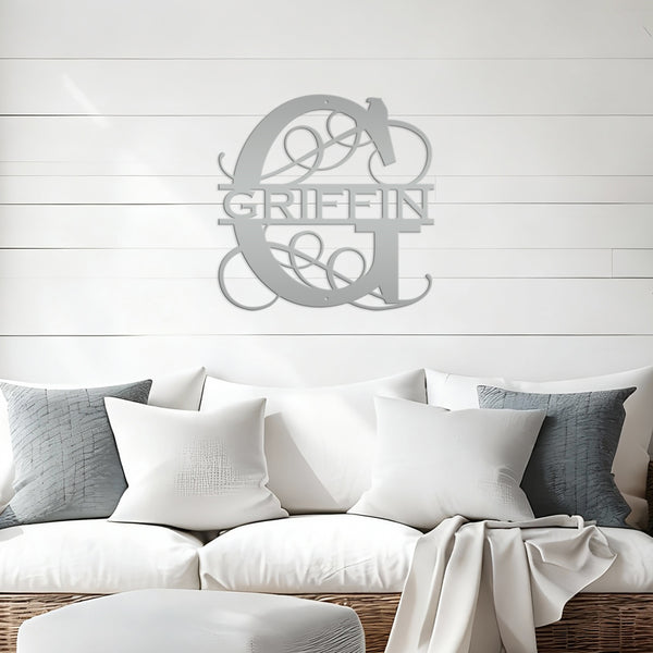 Personalized Letter Metal Sign, Monogram Family Letter and Name, Last Name Letter Monogram Sign, Letter Name Signs, Initial Letter Family Name Sign, Custom Wedding Anniversary or Family Gift
