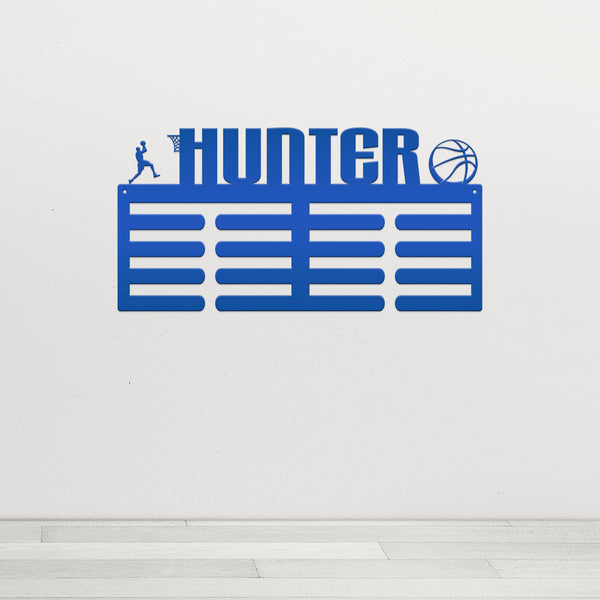 Personalized Basketball Medals Holder - Senior Gift-Metal Holder for Medals-Kids Bedroom Decor-Medal Holder-Ribbons-Pesonalized Medal Display for Bedroom-Custom Medal Holder for Awards-Medal Hanger-Sports Bedroom Decor