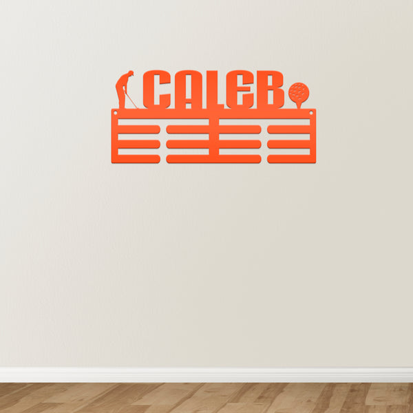Personalized Golf Medals Holder - Senior Gift-Metal Holder for Medals-Kids Bedroom Decor-Medal Holder-Ribbons-Pesonalized Medal Display for Bedroom-Custom Medal Holder for Awards-Medal Hanger-Sports Bedroom Decor