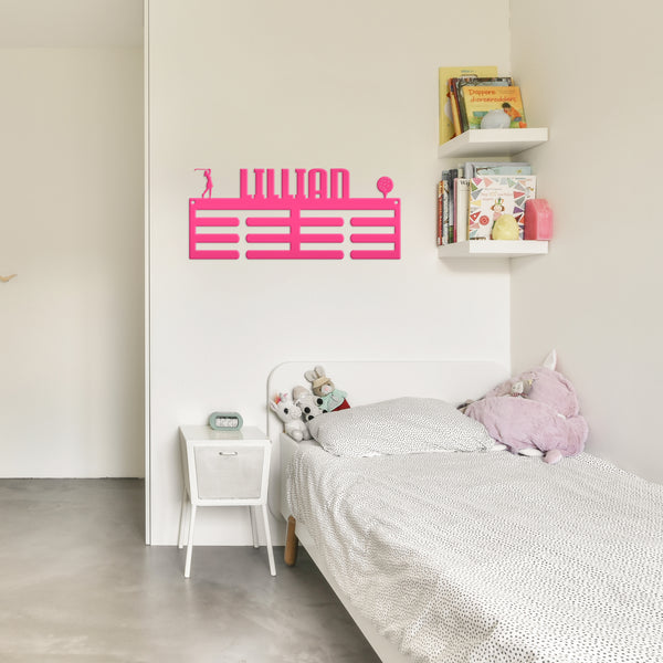 Personalized Golf Medals Holder - Senior Gift-Metal Holder for Medals-Kids Bedroom Decor-Medal Holder-Ribbons-Pesonalized Medal Display for Bedroom-Custom Medal Holder for Awards-Medal Hanger-Sports Bedroom Decor