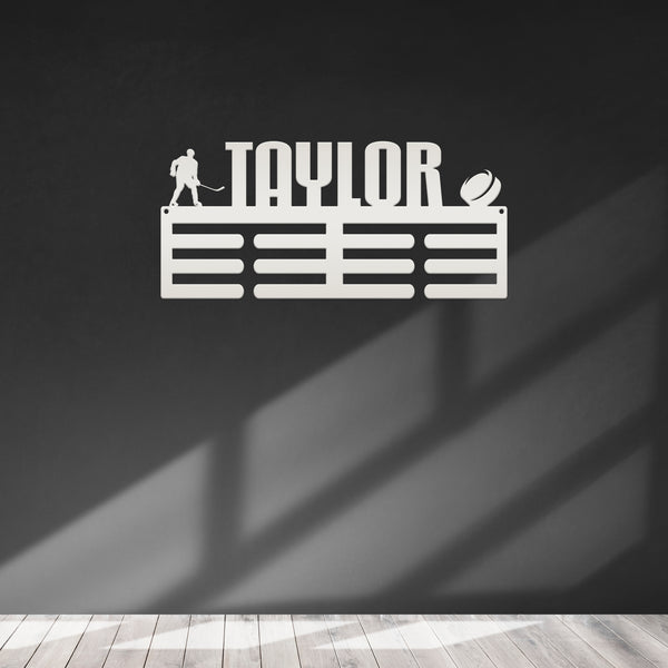 Personalized Hockey Medals Holder-Kids Bedroom Decor-Personalized Medal Display for Bedroom-Medal Hanger-Sports Bedroom Decor