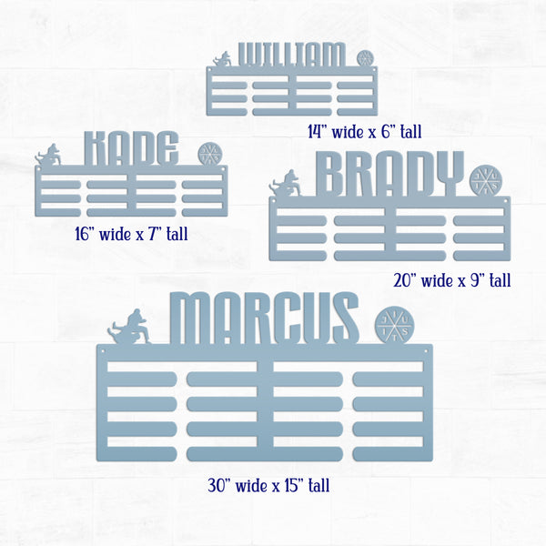 Custom Jui Jitsu Medals Display Rack - Sports Medal Organizer - Martial Arts Wall Hanging Art - Unique Personalized Sign - Custom Name Plate