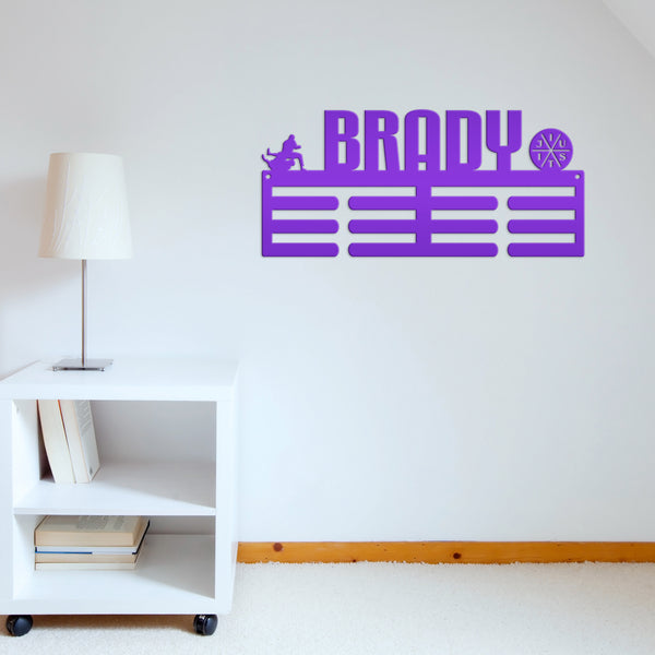 Custom Jui Jitsu Medals Display Rack - Sports Medal Organizer - Martial Arts Wall Hanging Art - Unique Personalized Sign - Custom Name Plate