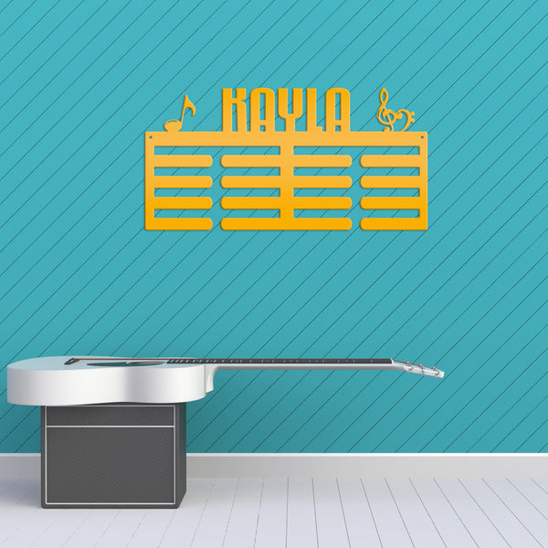 Personalized Music Medals Holder-Medals Holder-Metal Holder for Medals-Kids Bedroom Decor-Medal Holder-Ribbons-Pesonalized Medal Display for Bedroom-Custom Medal Holder for Awards-Medal Hanger-Sports Bedroom Decor