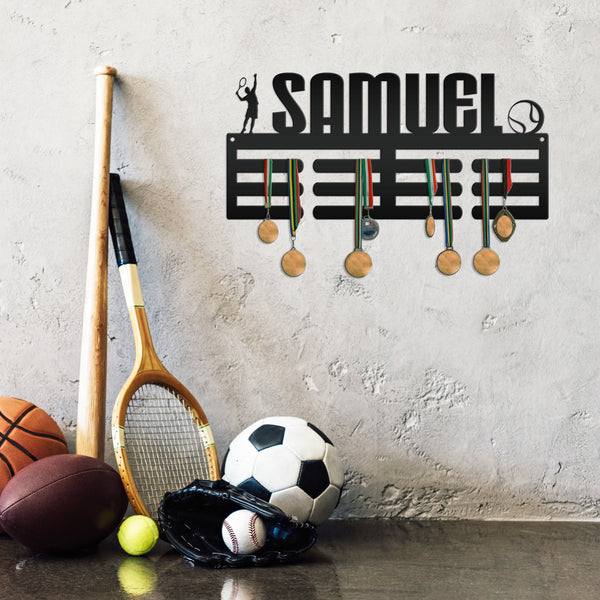 Personalized Tennis Medals Holder - Senior Gift-Medal Holder-Ribbon Holder-Awards Holder-Kid Bedroom Decor
