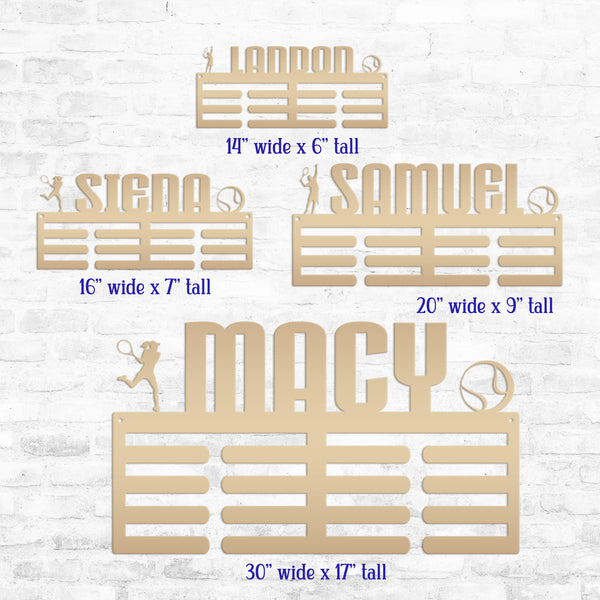 Personalized Tennis Medals Holder - Senior Gift-Medal Holder-Ribbon Holder-Awards Holder-Kid Bedroom Decor