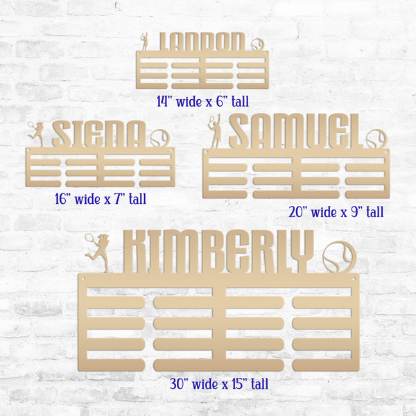 Personalized Tennis Medals Holder - Senior Gift-Medal Holder-Ribbon Holder-Awards Holder-Kid Bedroom Decor