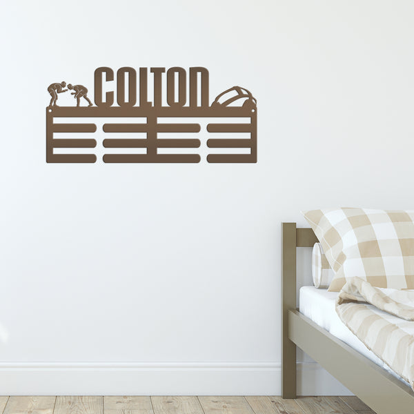 Personalized Wrestling Medals Holder - Senior Gift-Medal Holder-Hanger, Kids Bedroom Decor, Medals Holder for Bedroom