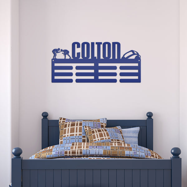 Personalized Wrestling Medals Holder - Senior Gift-Medal Holder-Hanger, Kids Bedroom Decor, Medals Holder for Bedroom