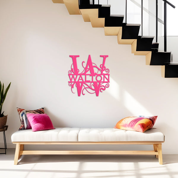 Personalized Metal Monogram Sign, Wedding Gift, Family Name Sign, Outdoor Name Sign, Last Name Sign, Metal Sign, Front Door Hanger