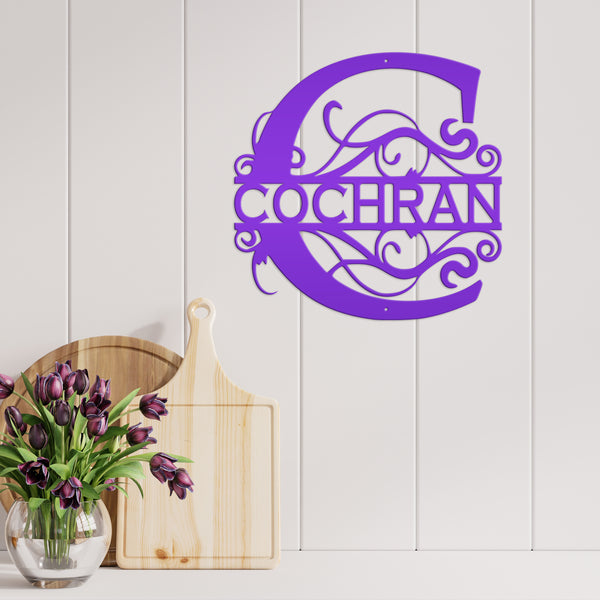 Personalized Metal Monogram Sign, Wedding Gift, Family Name Sign, Outdoor Name Sign, Last Name Sign, Metal Sign, Front Door Hanger