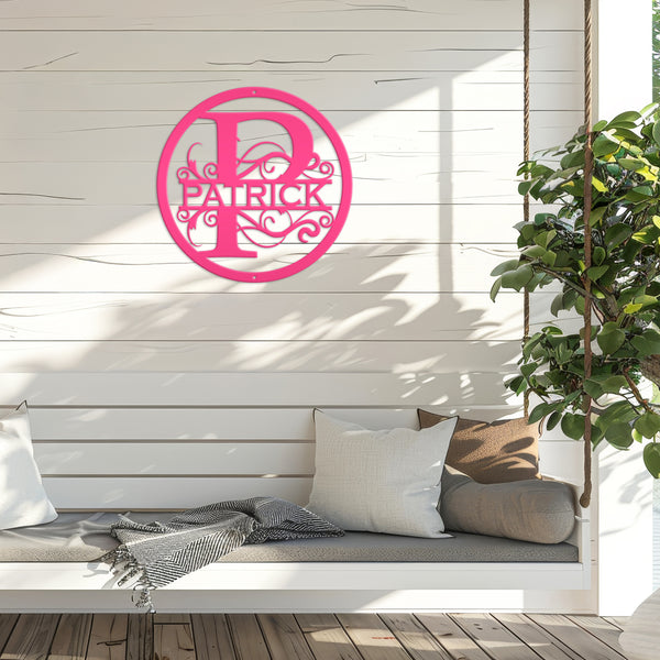 Custom Monogram -Last Name-Initial Sign, Wedding Gift, Family Name Sign, Outdoor Name Sign, Anniversary Gift, Wreath Hanger