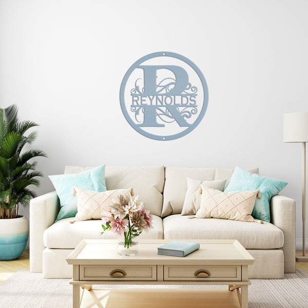 Custom Monogram -Last Name-Initial Sign, Wedding Gift, Family Name Sign, Outdoor Name Sign, Anniversary Gift, Wreath Hanger